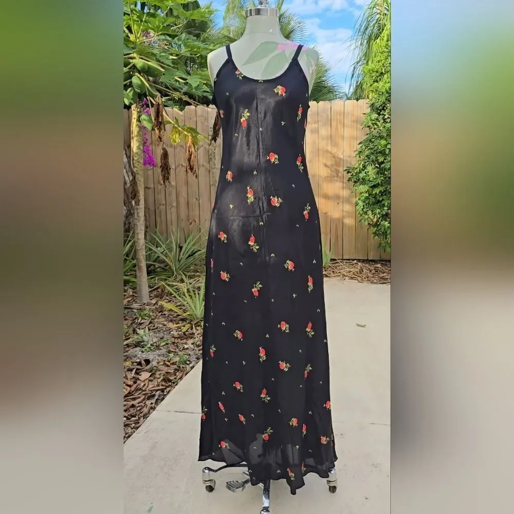 NEW- Floral Black Maxi Dress